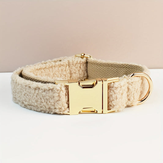 Collier pour chien gravé personnalisé - beige - Woufinity