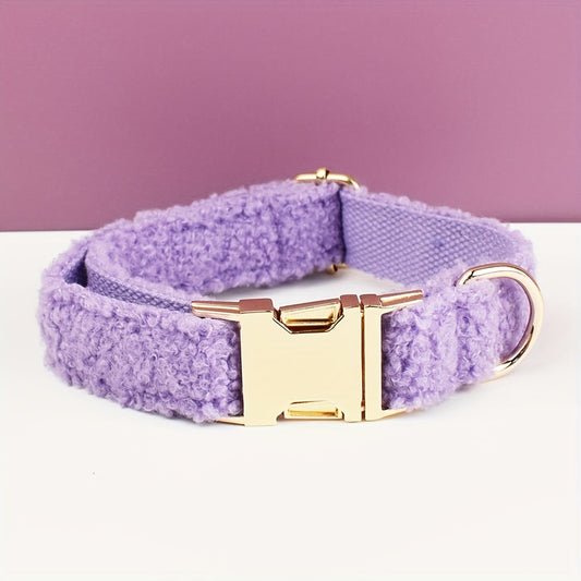 Collier pour chien gravé personnalisé - Mauve pâle - Woufinity