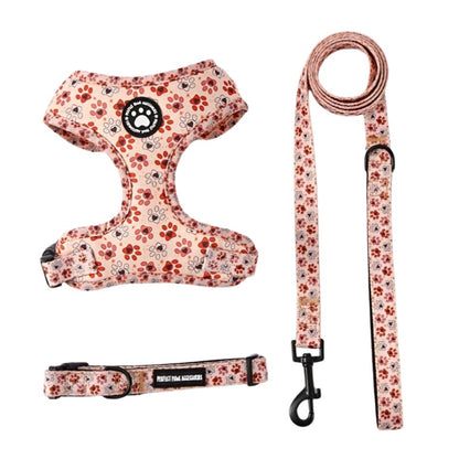 Ensemble collier, harnais et laisse pour chien rose - Woufinity